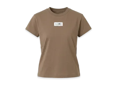 MM6 Maison Margiela Women's Mini Logo Cropped T-Shirt "Lightbrown"