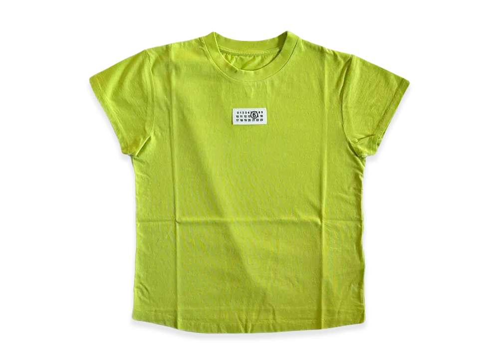 MM6 Maison Margiela Women's Mini Logo Cropped T-Shirt "Neongreen"