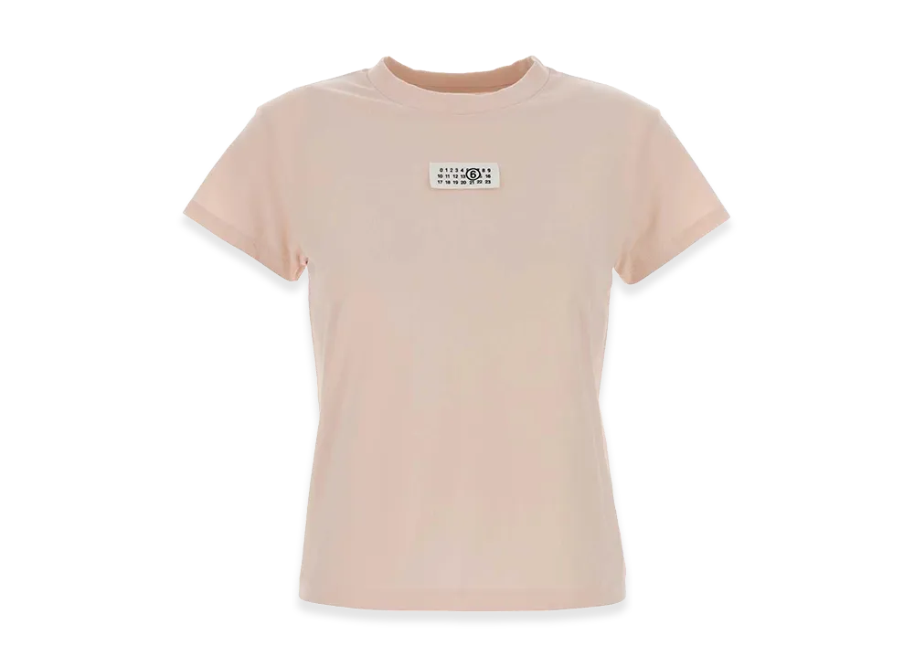 MM6 Maison Margiela Women's Pastel Pink Cotton T-Shirt "Pink"