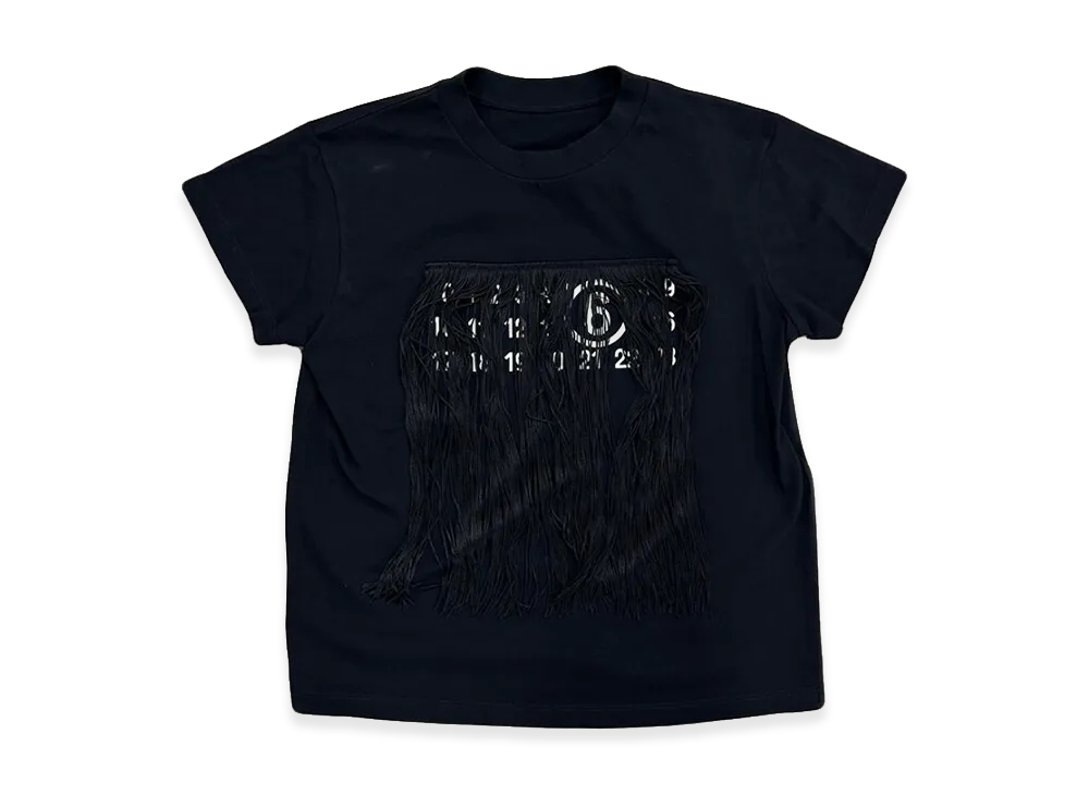 MM6 Maison Margiela Women's Fringe T-Shirt "Black"