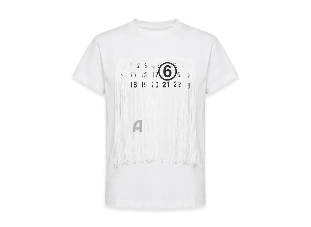MM6 Maison Margiela Women's Fringe T-Shirt "White"