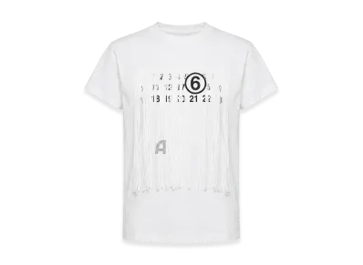 MM6 Maison Margiela Women's Fringe T-Shirt "White"