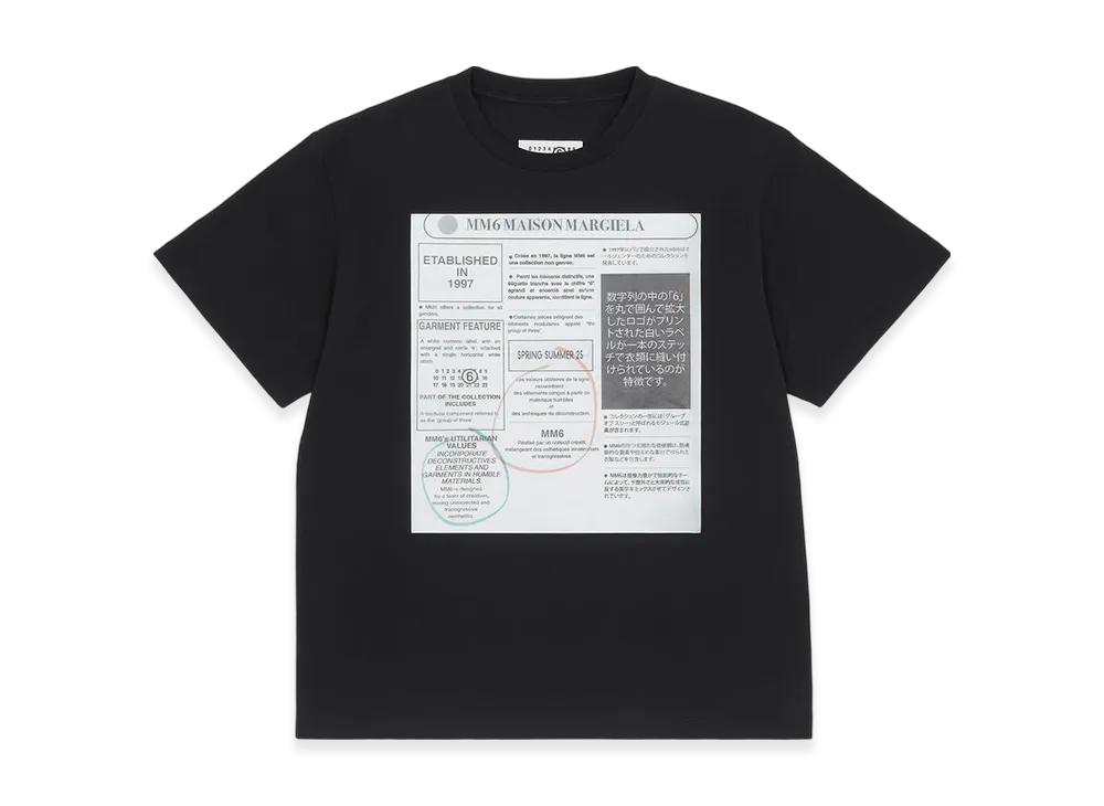 MM6 Maison Margiela Women's Newspaper Print T-Shirt "Black"