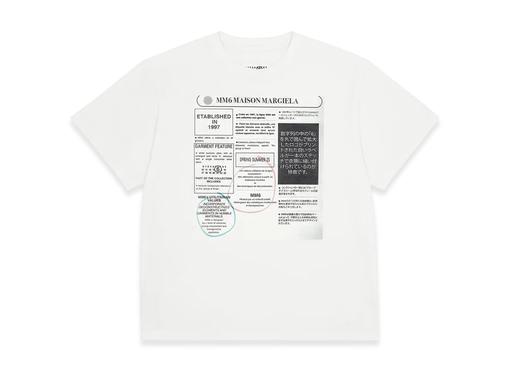 MM6 Maison Margiela Women's Newspaper Print T-Shirt "White"