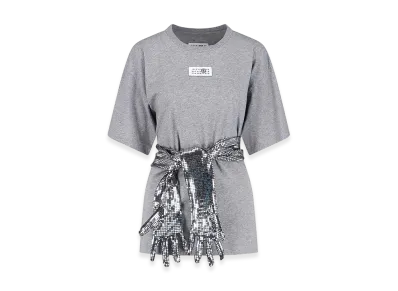 MM6 Maison Margiela Women's Round Neck T-Shirt Gloves "Gray"