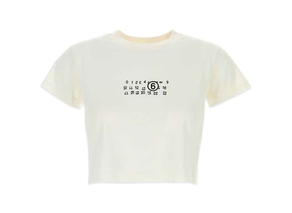 MM6 Maison Margiela Women's Numeric Signature MM6 Upside Down T-Shirt "White"
