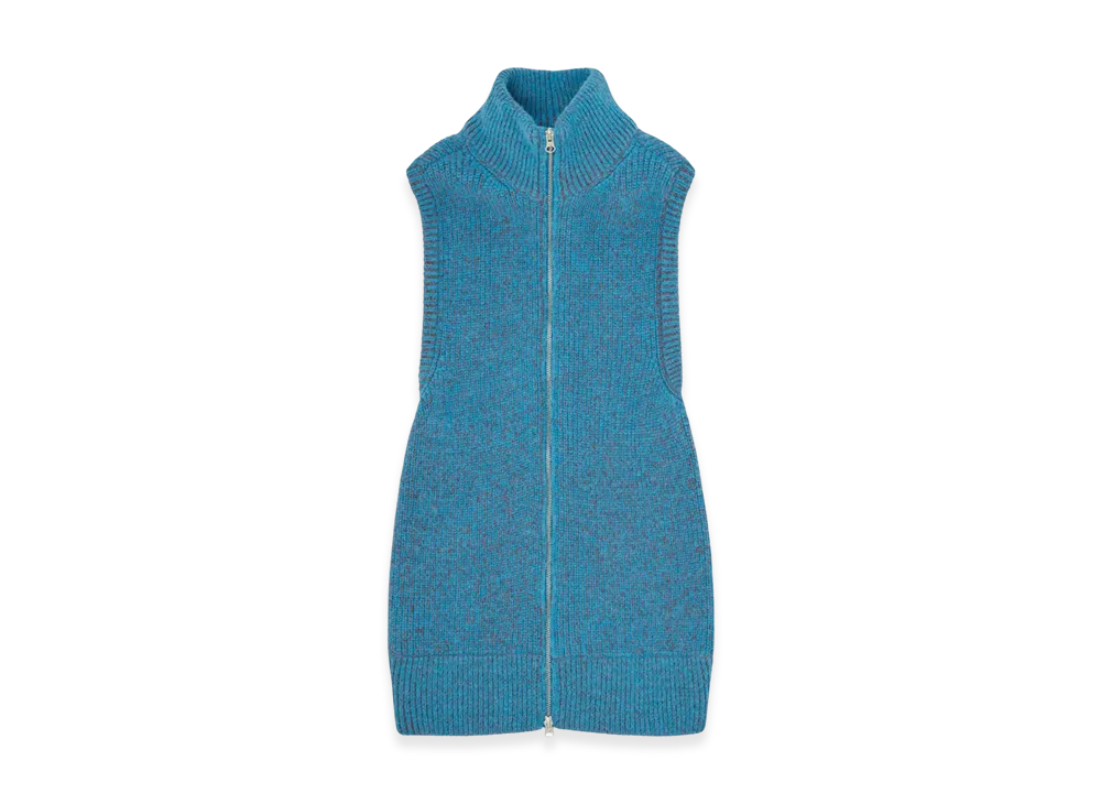 MM6 Maison Margiela Women's Zip Open Back Sweater "Blue Stripes"