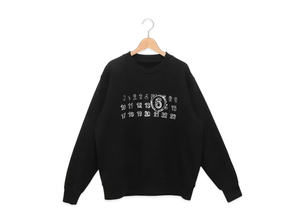 MM6 Maison Margiela Women's Sweat Logo Tops "Black"