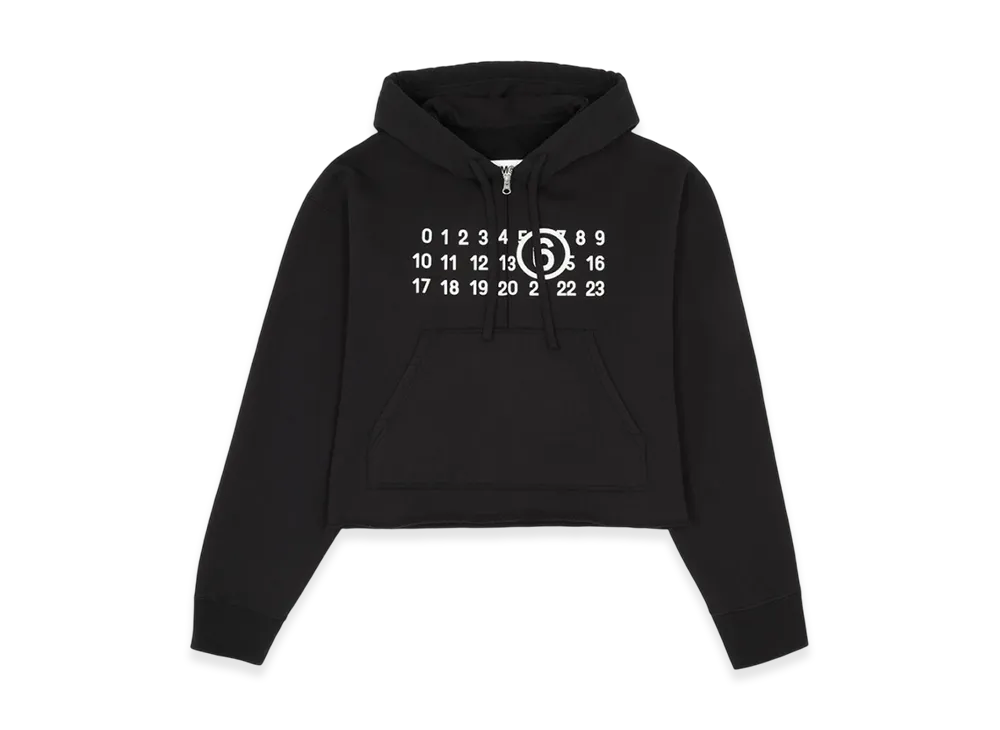 MM6 Maison Margiela Numeric Logo Zip Hooded Sweatshirt "Black"