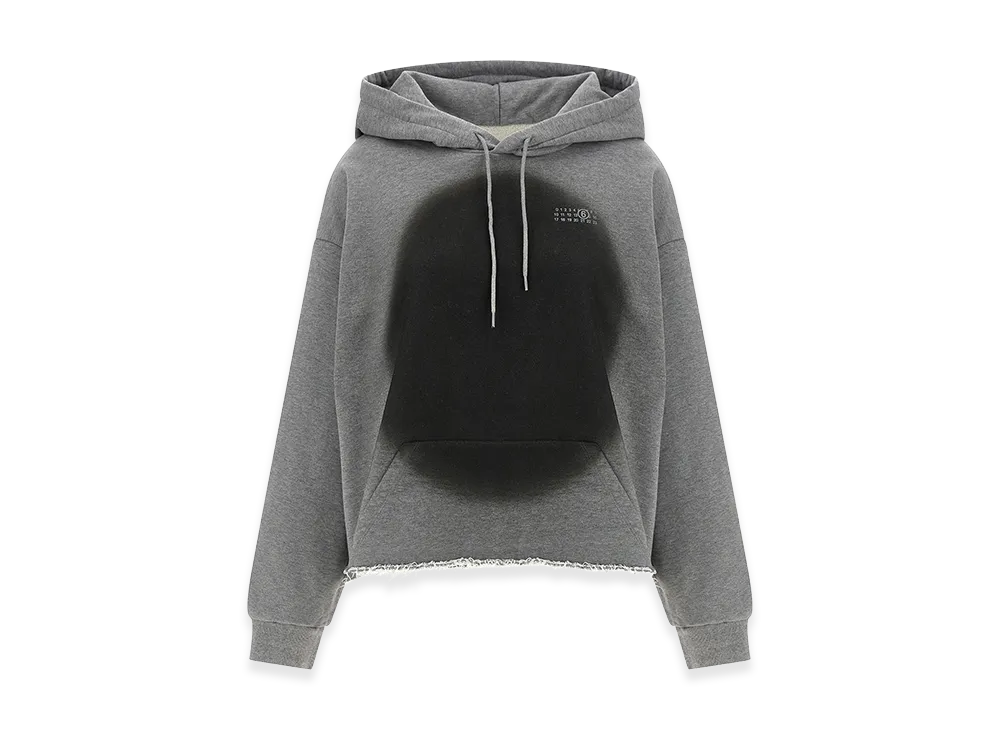 MM6 Maison Margiela Women's Numeric Signature Spray Hoodie "Gray"