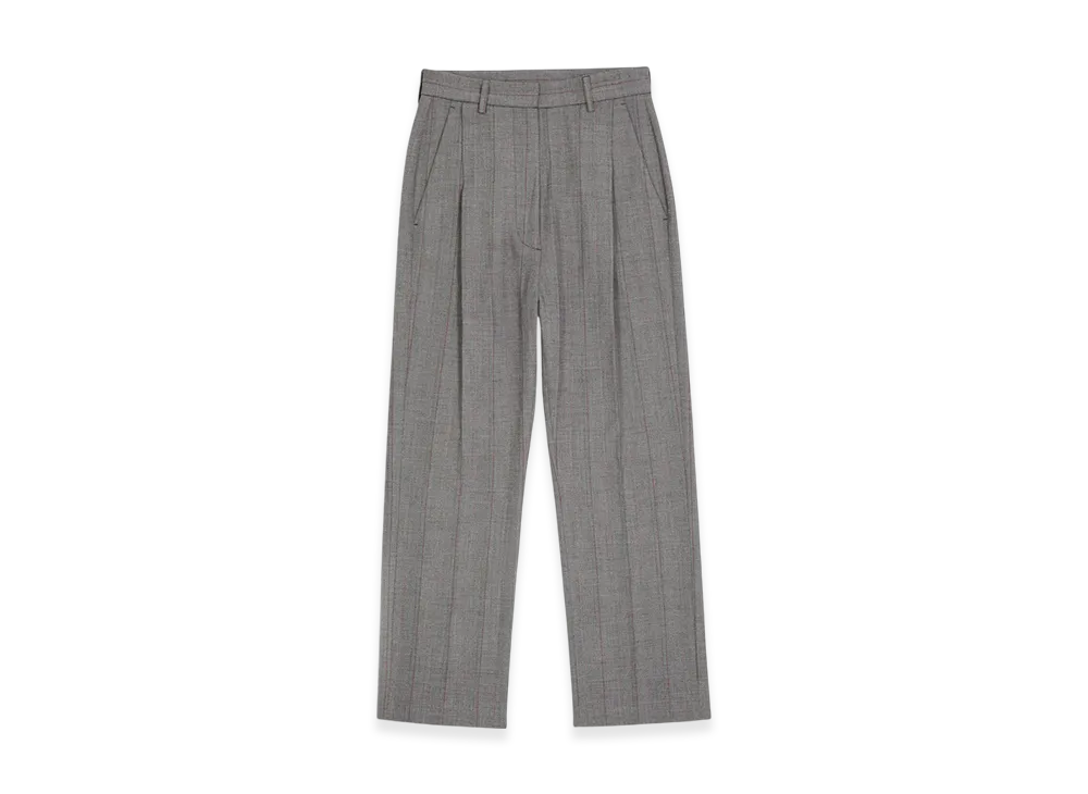 MM6 Maison Margiela Women's Cropped Pleated Trousers "Gray"