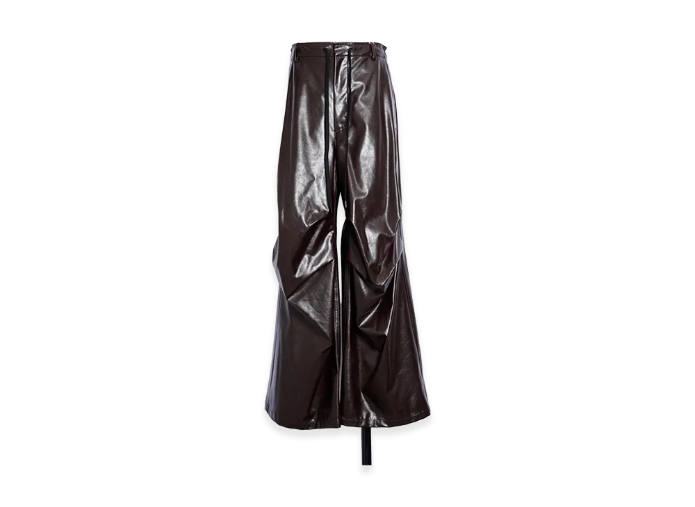 MM6 Maison Margiela Synthetic Leatherknee Tuck Pants "Brown"