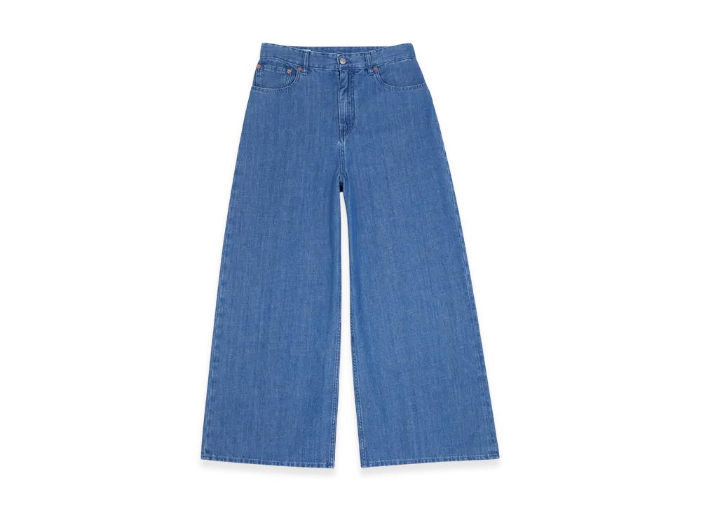 MM6 Maison Margiela Women's 5 Pocket Oversized Trousers "Blue Stripes"
