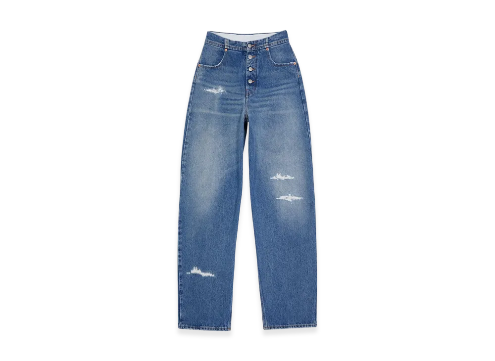MM6 Maison Margiela Women's High Waist Jeans "Blue Stripes"