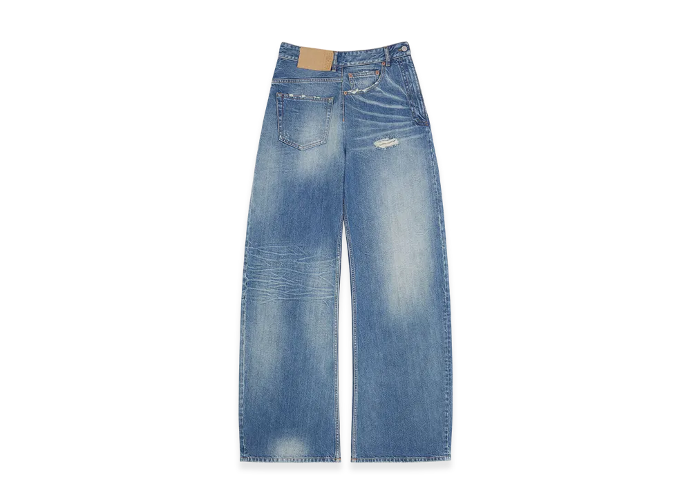 MM6 Maison Margiela Women's Twisted Wide Leg Jeans "Blue"
