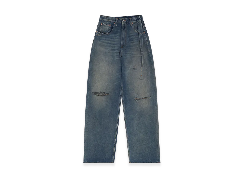 MM6 Maison Margiela Women's Aged Denim Jeans "Gray Blue"