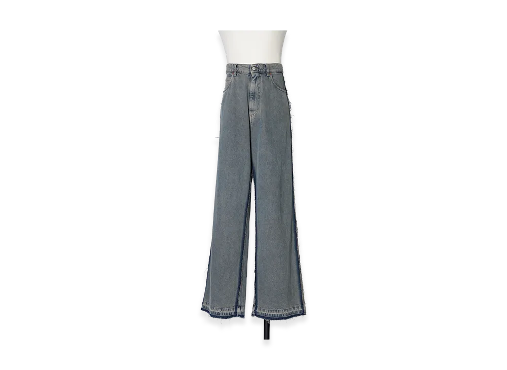MM6 Maison Margiela Raw Edge Seam Wide Denim Pants "Blue"