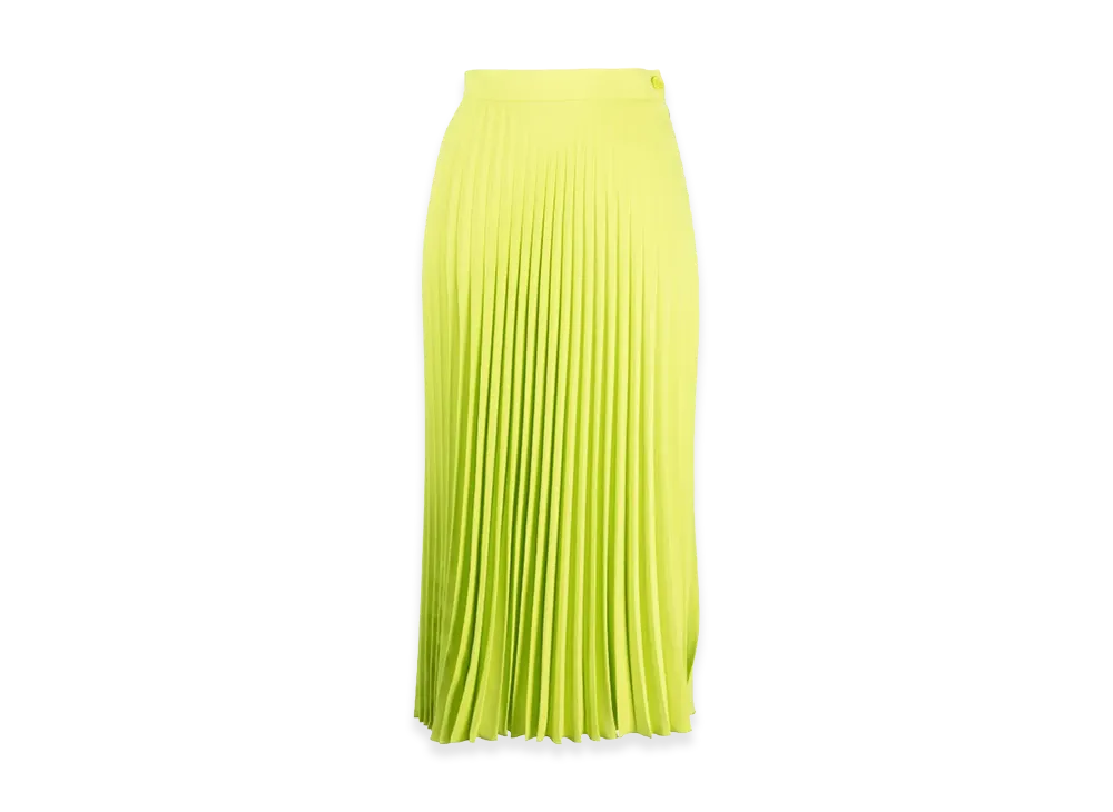 MM6 Maison Margiela Women's Pleated Fluid Midi Skirt "Neongreen"