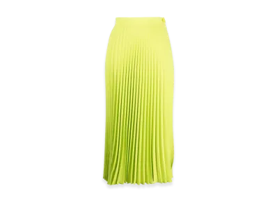 MM6 Maison Margiela Women's Pleated Fluid Midi Skirt "Neongreen"