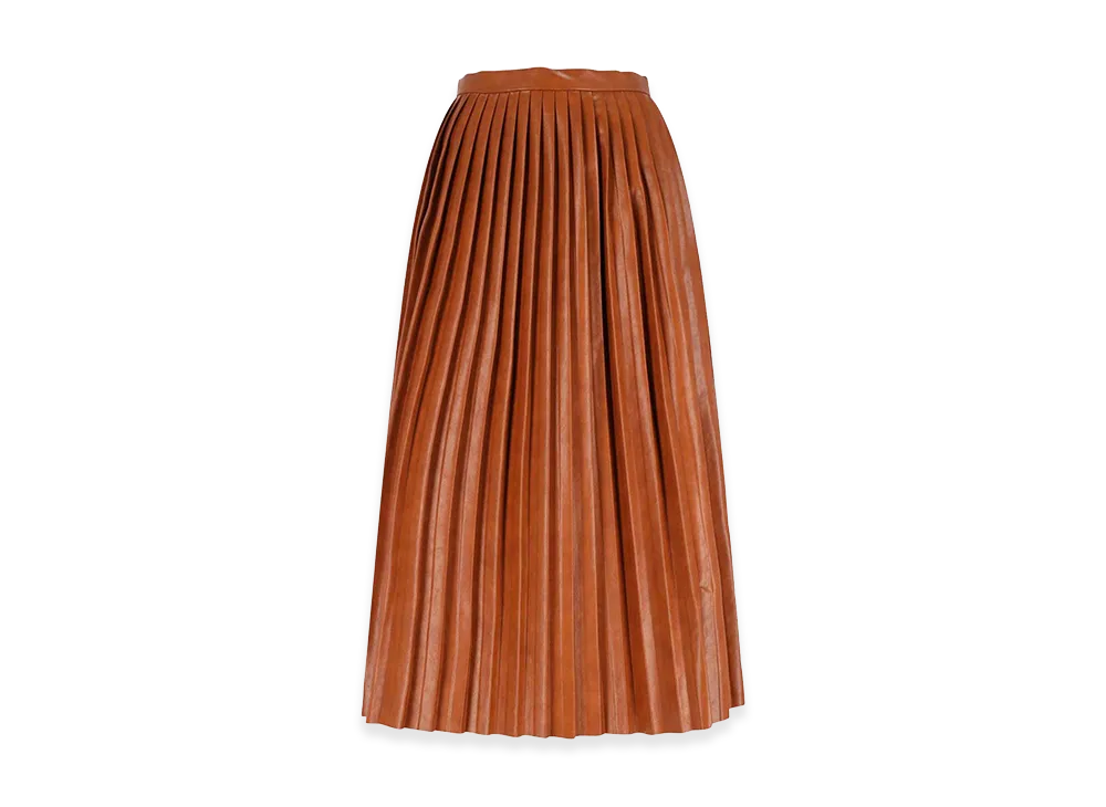 MM6 Maison Margiela Women's Pleated Midi Skirt "Brown"
