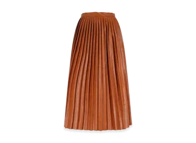 MM6 Maison Margiela Women's Pleated Midi Skirt "Brown"