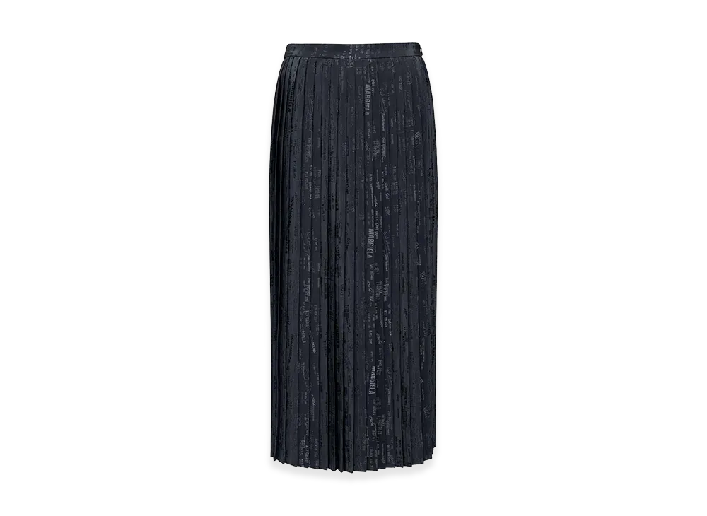 MM6 Maison Margiela Women's Pleated Skirt With Print "Black"