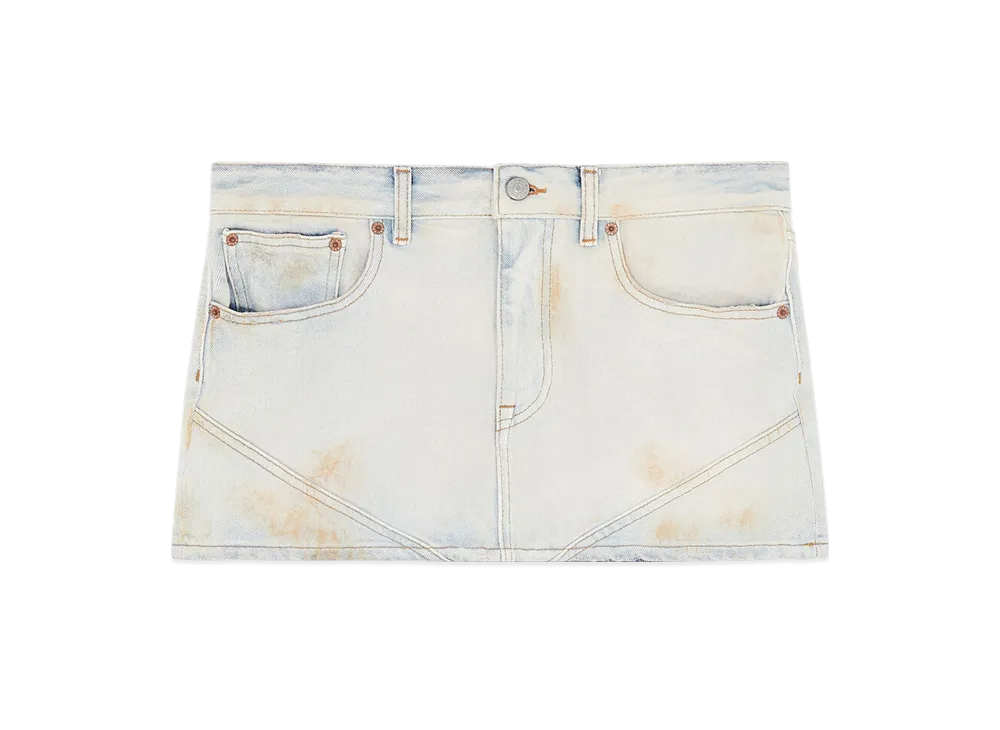 MM6 Maison Margiela Women's Denim Mini Skirt "Light Blue"