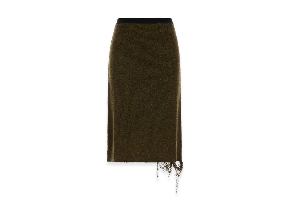MM6 Maison Margiela Women's Wool Blend Skirt "Brown/Mud"