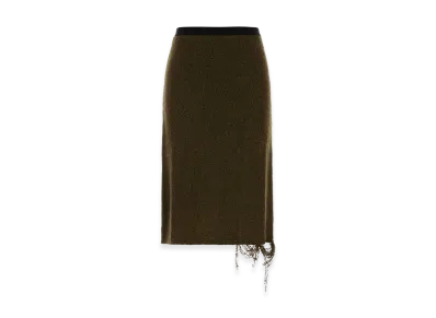 MM6 Maison Margiela Women's Wool Blend Skirt "Brown/Mud"