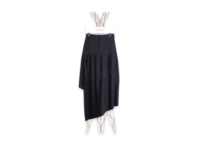 MM6 Maison Margiela Women's Layered Pleats Skirt "Black"
