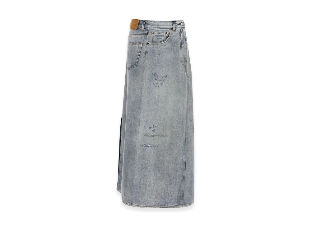 MM6 Maison Margiela Women's Asymmetrical Construction Skirt "Light Blue"