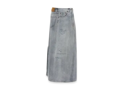 MM6 Maison Margiela Women's Asymmetrical Construction Skirt "Light Blue"