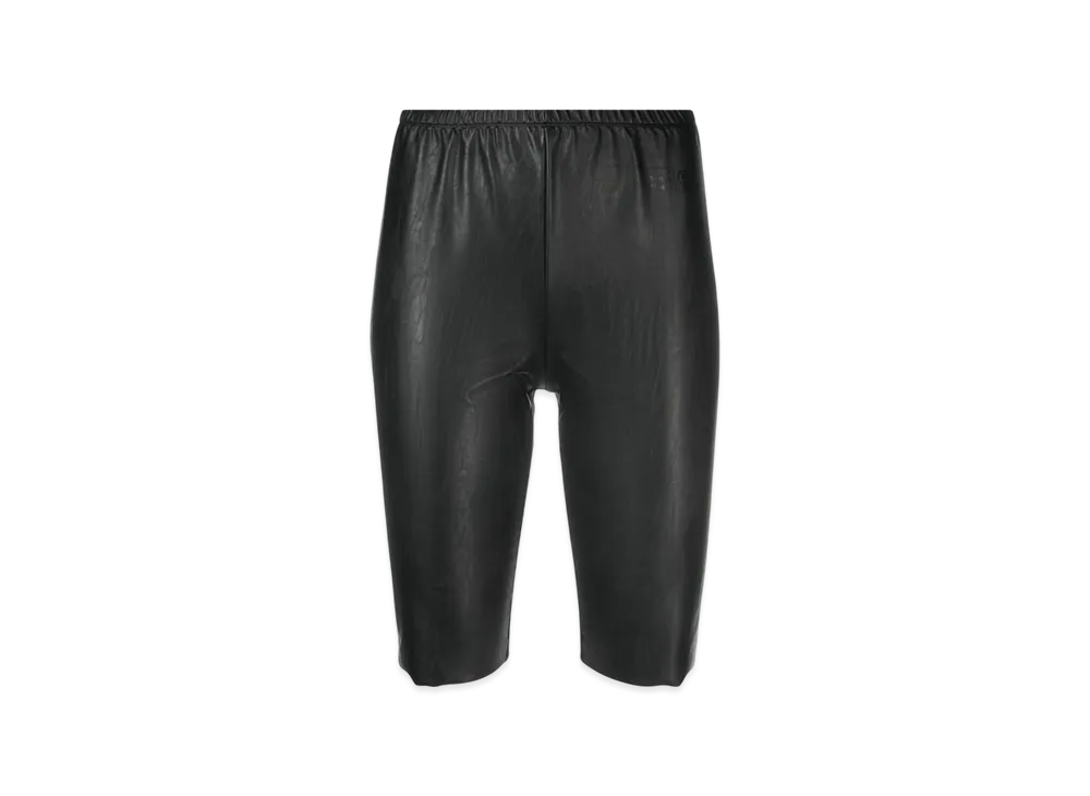 MM6 Maison Margiela Women's Faux Leather Shorts "Black"