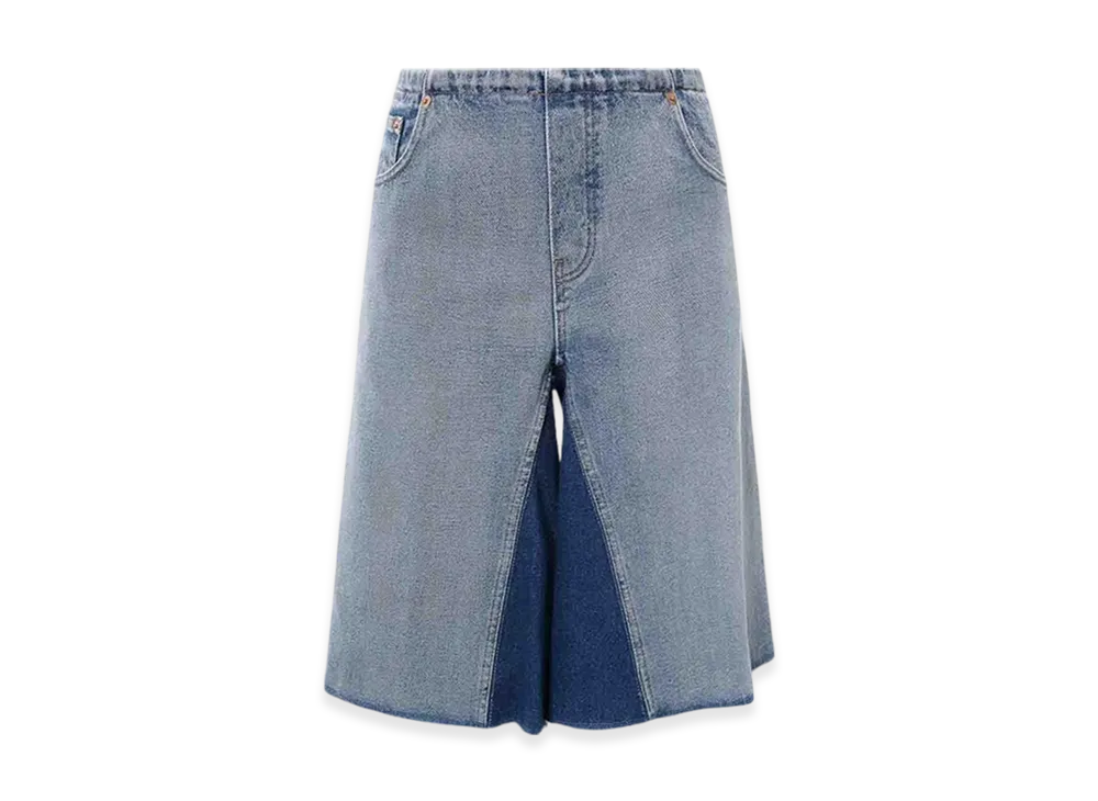 MM6 Maison Margiela Women's Denim Bermuda Shorts with Back Logo "Blue"