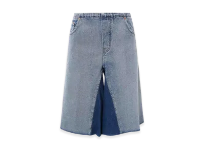 MM6 Maison Margiela Women's Denim Bermuda Shorts with Back Logo "Blue"