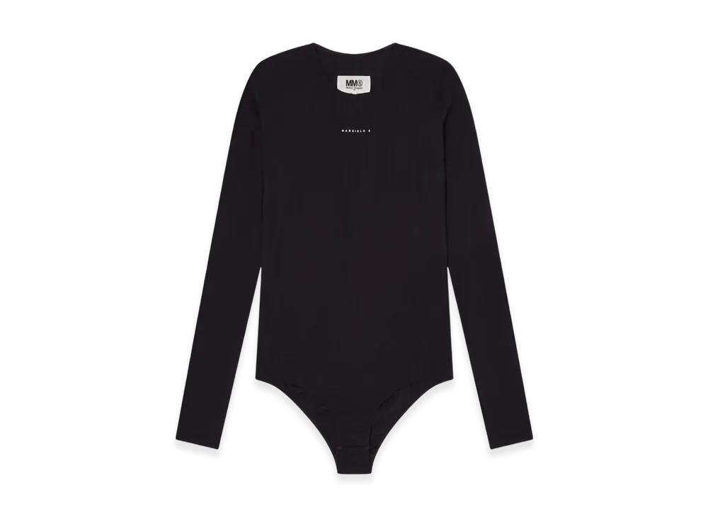 MM6 Maison Margiela Women's High Neck Long Sleeve Bodysuit "Black"