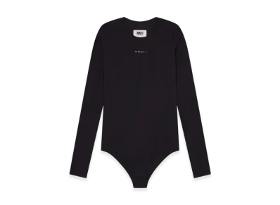 MM6 Maison Margiela Women's High Neck Long Sleeve Bodysuit "Black"