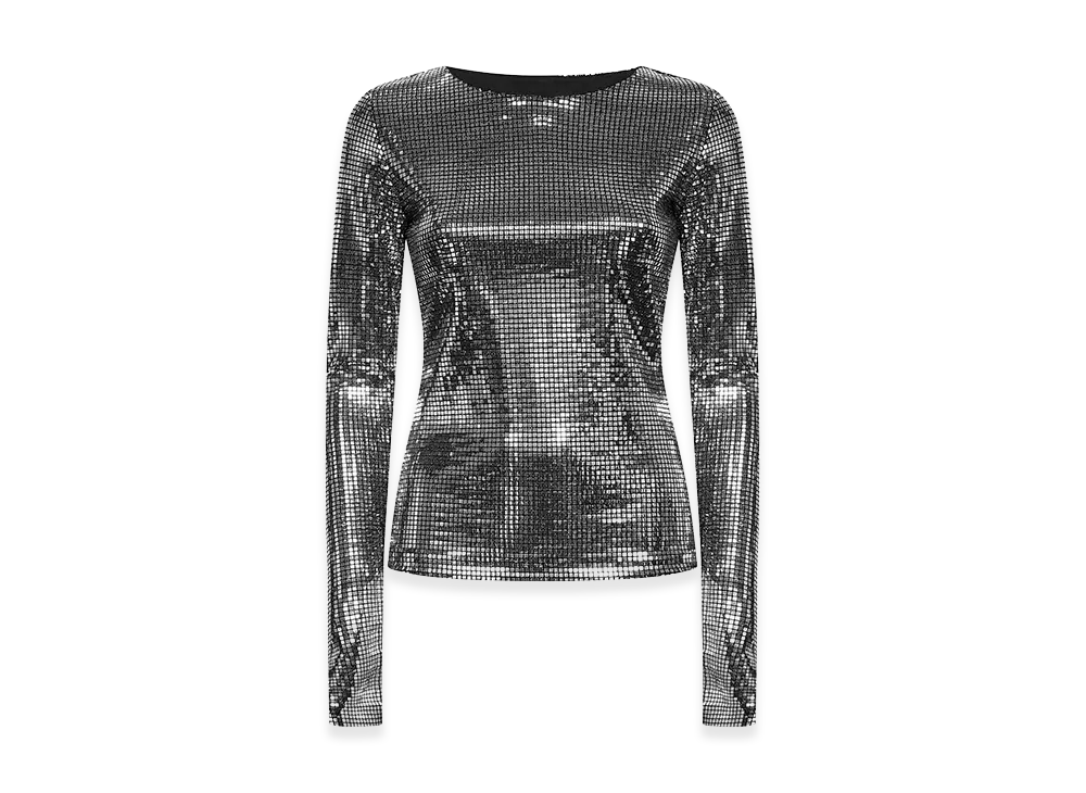 MM6 Maison Margiela Women's Long-Sleeved Top "Silver"