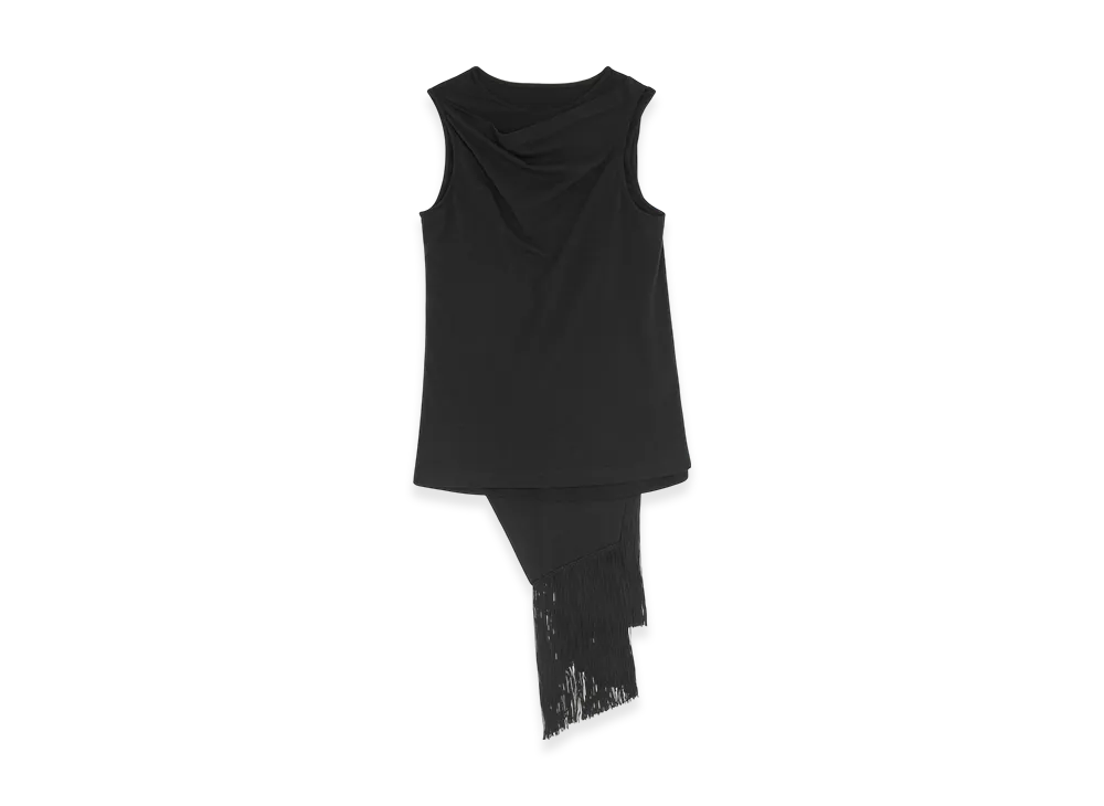 MM6 Maison Margiela Women's Draped Crew Neck Top "Black"