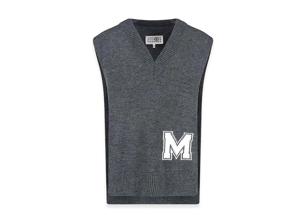 MM6 Maison Margiela Women's V-Neck Sweater "Gray"