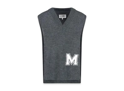 MM6 Maison Margiela Women's V-Neck Sweater "Gray"