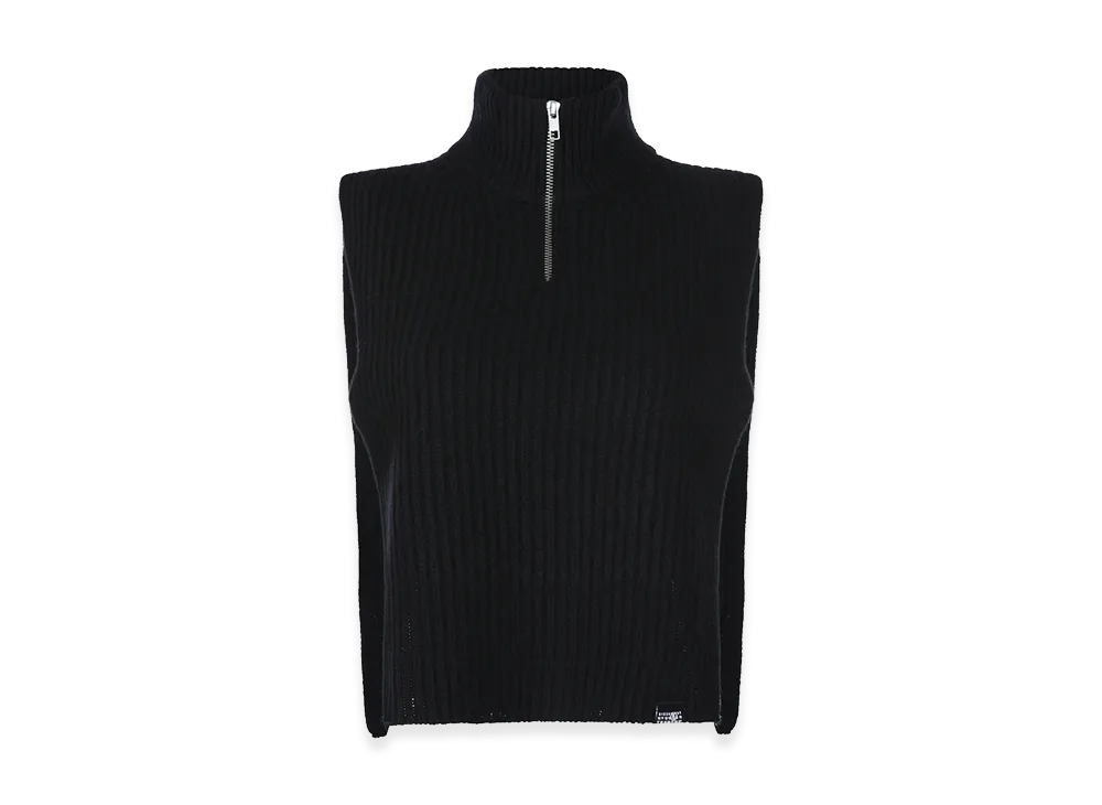 MM6 Maison Margiela Women's Knit Half-Zip Vest "Black"