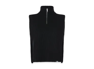 MM6 Maison Margiela Women's Knit Half-Zip Vest "Black"