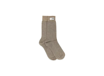 MM6 Maison Margiela Women's Numeric Signature MM6 Socks "Beige"