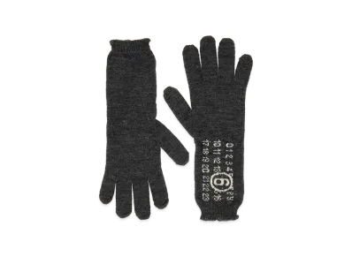MM6 Maison Margiela Women's Numeric Signature Gloves "Dark Gray"