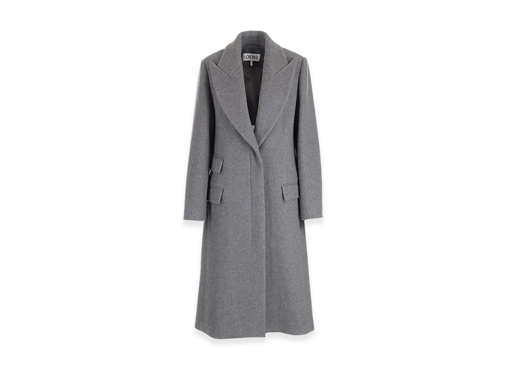 LOEWE Women's Wool And Cashmere Long Coat "Gray"