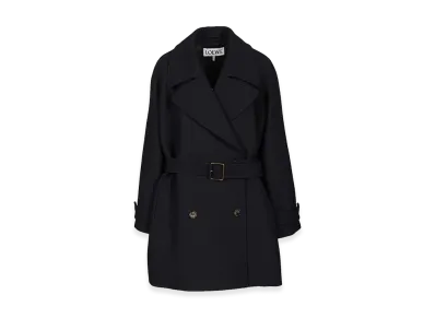 LOEWE Women's Double-Breasted Coat "Blue"