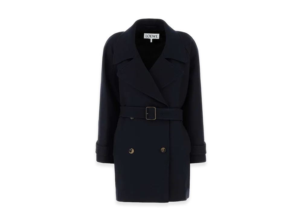 LOEWE Women's Wool Blend Coat "Navy Blue"