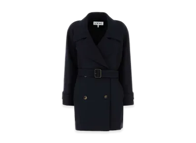 LOEWE Women's Wool Blend Coat "Navy Blue"
