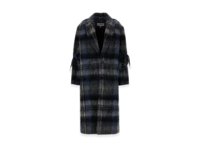 LOEWE Women's Embroidered Mohair Blend Coat "Checked"